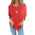 thumbnail image 1 of Womens Dress Shirts, Comdrip Blouses for Women Casual Long Length Sleeve Womens Tops Trendy Summer Spring Shirts Dress Shirts for Women Red XL, 1 of 3
