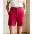 thumbnail image 1 of Womens Dress Shorts Business Casual Work Wear Polyester Short,Hot Pink Size 2XL, 1 of 5