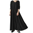 thumbnail image 1 of Womens Dress Summer Street Long Sleeved Dress Loose Oversized Sundress Beach Maxi Long Dresses, 1 of 5