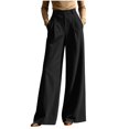 thumbnail image 1 of Womens Dress Work Pants High Waisted Trousers Wide Leg Pull on Stretchy Slacks with Pockets Casual Daily Wear Comfortable Fit by Yigetop Black L, 1 of 7