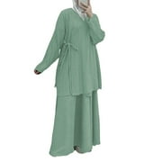 Womens Dresses 2024 Long Sleeve Dress Vintage Pullover Abaya Prayer Clothes