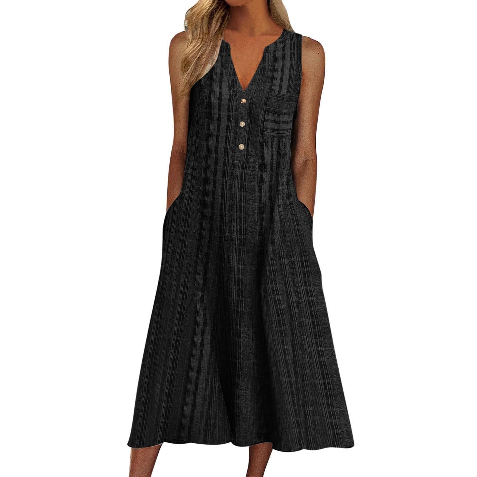 Womens Dresses Casual Womens Fashion Gradient Print V Neck Sleeveless Splice Loose Dress Holiday Dress Cruise Dresses For Women 2024 Elegant Dresses For Women Black Plus Size Dresses For Women Elegant