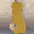 thumbnail image 1 of Womens Dresses Casual Plus Size Women Pockets O-Neck Polka Dot Printing Short Sleeve Long Dress, 1 of 4
