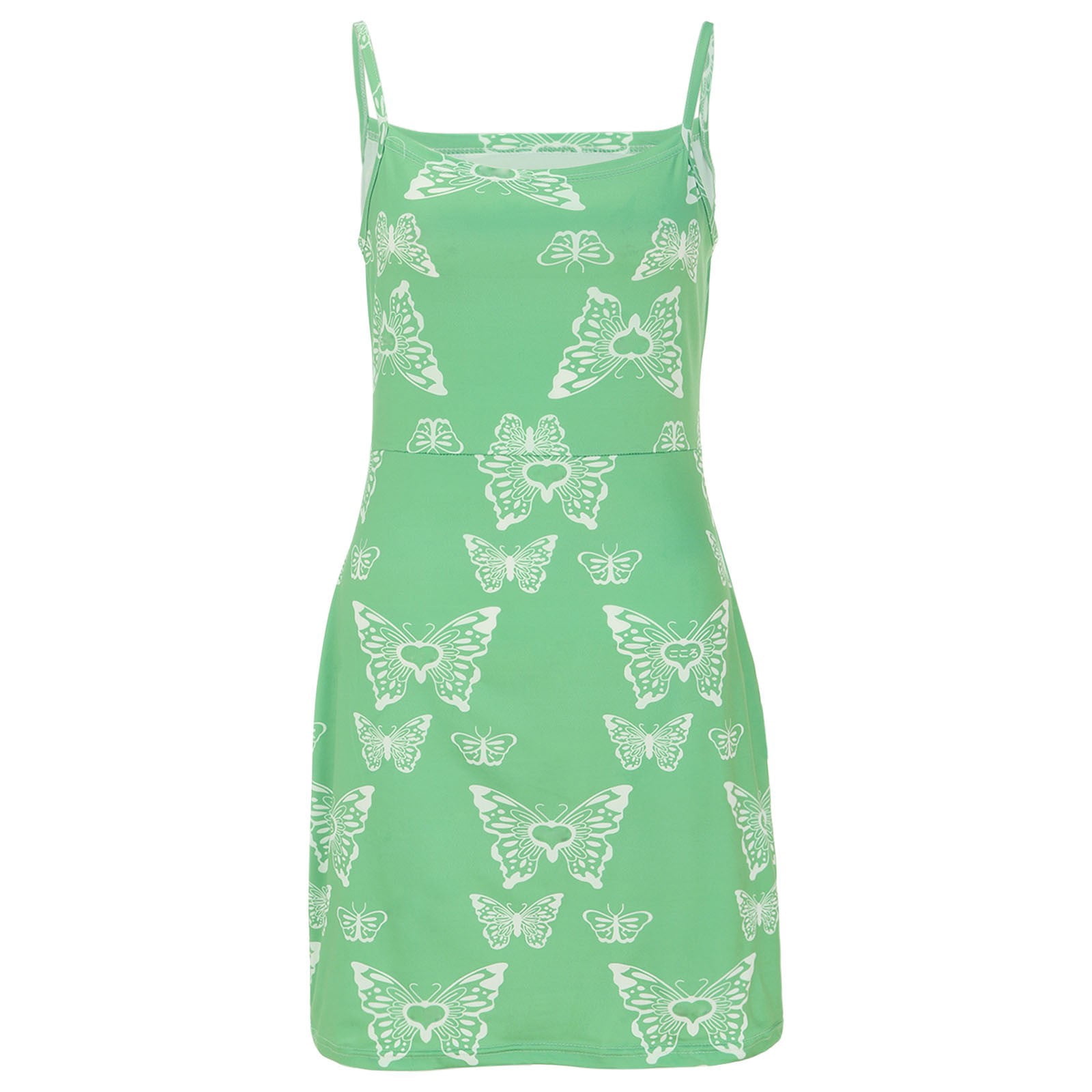 Womens Dresses Outwear Butterfly Printed Slim Classic Halter Spaghetti ...