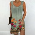 thumbnail image 1 of Womens Dresses Plus Size Sleeveless V-Neck Solid Color Pocket Summer Dress Gray M, 1 of 5