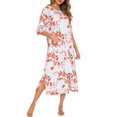 thumbnail image 1 of Womens Dresses Rubehoow House Coat Women's Zipper Front Robes Half Sleeve Bathrobe Full Length Soft Cotton Duster Coat With Pockets Party Dress, 1 of 4