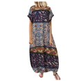 thumbnail image 1 of Womens Dresses Short Sleeve Summer Printed Holiday Bohemian Loose Maxi Casual Dress Light blue XXXL, 1 of 5