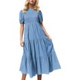 thumbnail image 1 of Womens Dresses Summer, Formal Dresses for Women,Trendy Women's Casual Ruffled Pleated Long Dress for Effortless Style and Comfort, 1 of 5