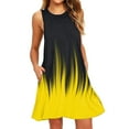 thumbnail image 1 of Womens Dresses Summer Sleeveless Beach Backless Camisole Beach Mini Sun Casual Dress Yellow XL, 1 of 4