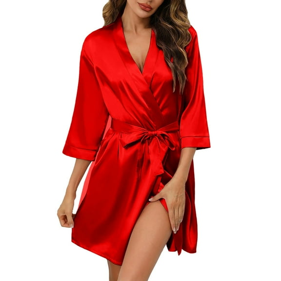 Womens Dresses Summer, Women'S Dresses,Women's Satin Kimono Robe Bridal Wedding Party Sleepwear Soft Bathrobe Bride Bridesmaid Loungewear