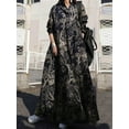 thumbnail image 1 of ZANZEA Womens Dresses Turn-down Collar Long Sleeve Floral Print Long Maxi Dress, 1 of 4