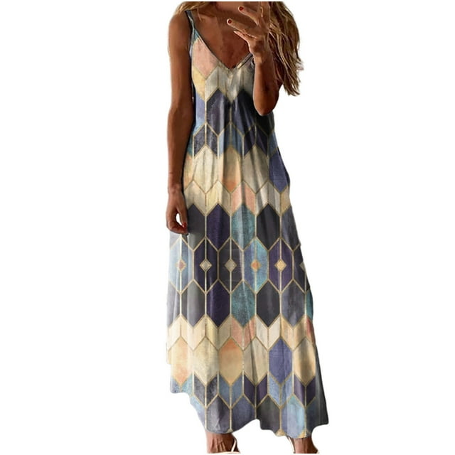 Womens Dresses Vacation, Women's Summer Bohemian Long Maxi Dress Casual ...