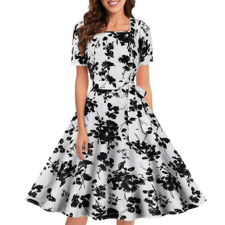 Womens Dresses Vintage Dresses 2023 Tea Party Dress Wedding Guest Dress