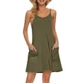 thumbnail image 1 of Womens Dresses Women's Summer Casual Straps Sundress With Pockets Short Beach Vacation Tank Dresses, 1 of 6