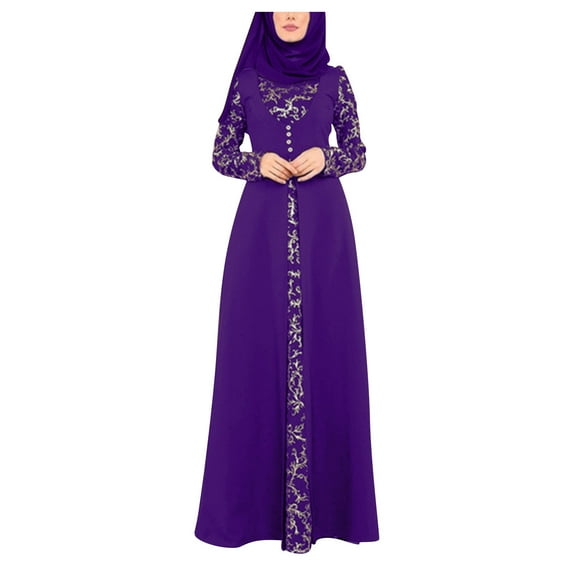 Womens Dresses for Wedding Guest Short Sleeve Dress Kaftan Arab Jilbab Abaya Lace Stitching Maxi Dress