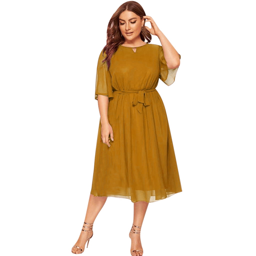 Overnight delivery Items-Womens Wedding Guest Dresses Plus Size  Short Sleeve Cocktail Dress Elegant Hollow-Out Bodycon Dress Formal Midi  Dress : Ropa, Zapatos y Joyería