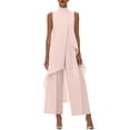 thumbnail image 1 of Womens Dressy 2 Piece Outfits - Asymmetrical Flowy Mock Neck Tank Top with Wide Leg Pants Elegant Business Casual Sets, 1 of 6