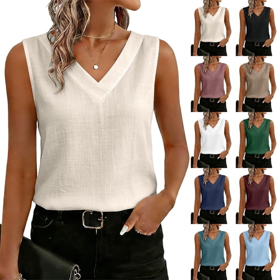 Womens Dressy Business Tank Tops V Neck Casual Cami Sleeveless Camisole Blouses Summer Basic Tank Shirt Purple S