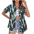 thumbnail image 1 of Womens Dressy Button Down Blouses Casual Business Spring Tops Short Sleeve Collared Hawaiian Graphic Print Work Shirts, 1 of 4