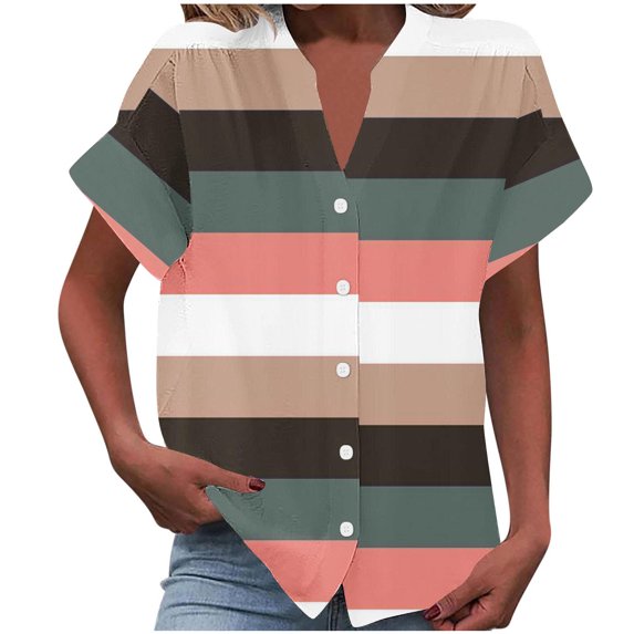 Womens Dressy Casual Shirts Short Sleeve Fashion Short Sleeved Solid Color Spring/summer Button Up Shirt Top Casual Summer Tops 2025 XL