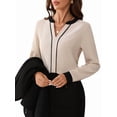 thumbnail image 1 of Womens Dressy Casual V Neck Color Block Business Casual Long Sleeve Blouses Fall Trendy Clothes  XXL, 1 of 8