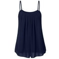 thumbnail image 1 of Womens Dressy Sleeveless Blouse Hide Belly Tunic Spaghetti Strap Pleated Casual Flowy Tank Top Layered Camisole Shirt, 1 of 4