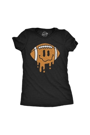 Womens Dripping Football Smile Funny T Shirts Sports Graphic Tee for Ladies Womens Graphic Tees