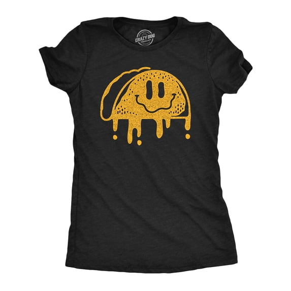 Womens Dripping Taco Smile Funny T Shirts Mexican Food Graphic Tee for Ladies Womens Graphic Tees