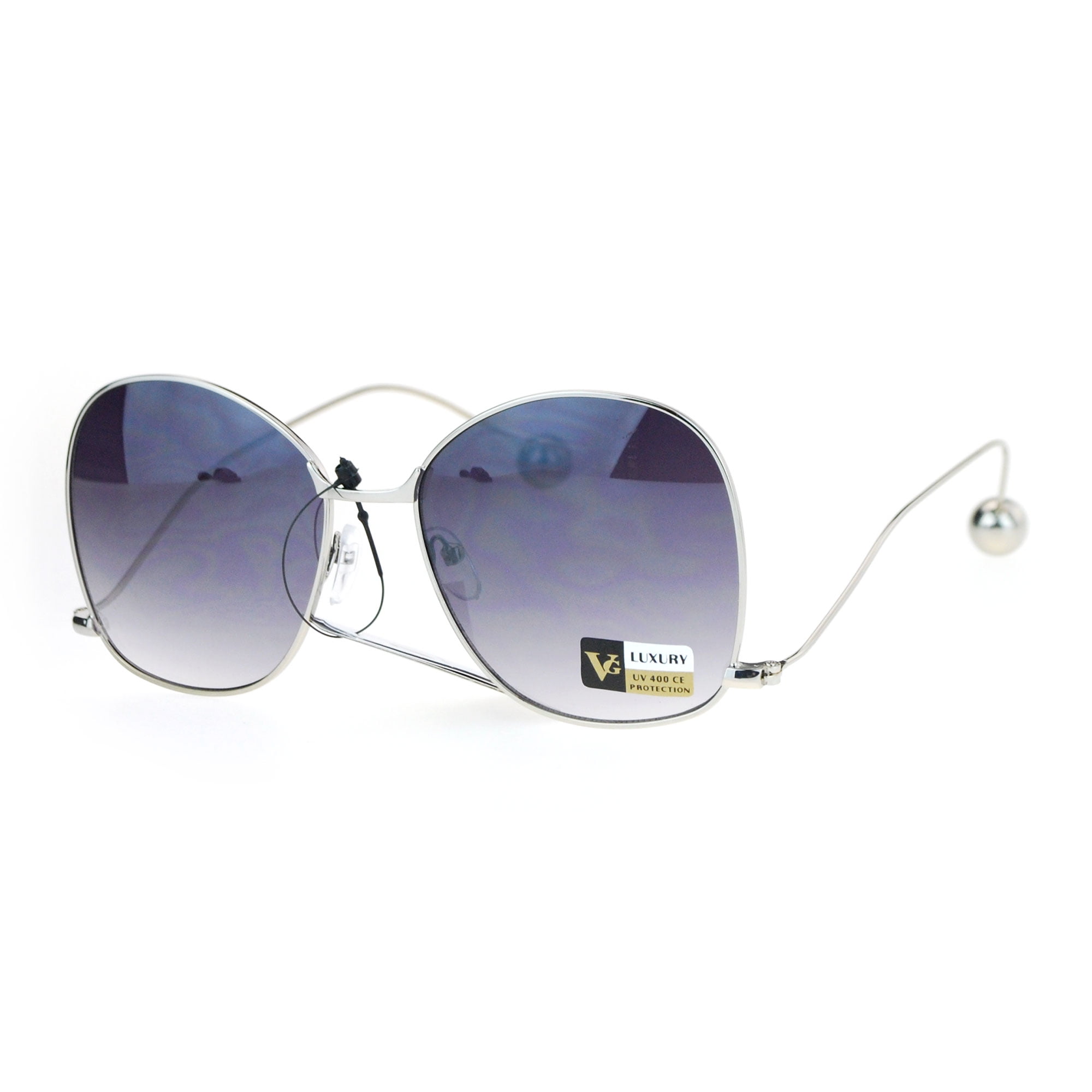 Oversized Butterfly Sunglasses with Metal Chain Temples Womens Drop Temple Swan Arm Thin Metal Butterfly Sunglasses  main image 4