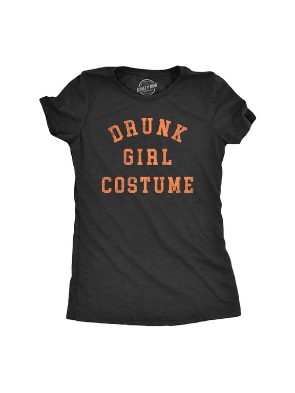 Womens Drunk Girl Costume T Shirt Funny Halloween Party Outfit Drinking Joke Tee for Ladies Womens Graphic Tees