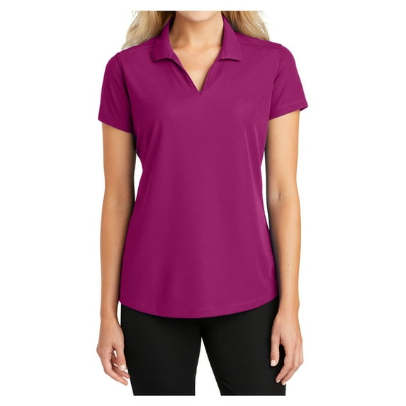 Womens Dry Zone Grid Polyester Polo T-Shirt Magenta Medium
