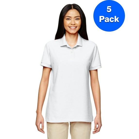 Womens DryBlend 6.3 oz. Double Piqué Sport Shirt 5 Pack