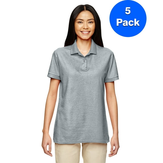 Womens DryBlend 6.3 oz. Double Piqué Sport Shirt 5 Pack
