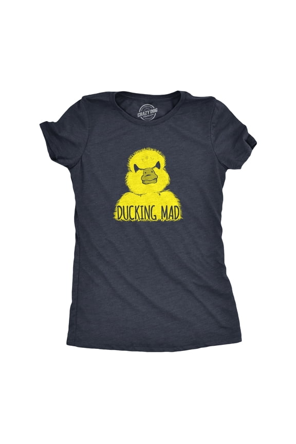 Womens Ducking Mad T Shirt Funny Angry Yellow Duck Tee for Ladies Womens Graphic Tees