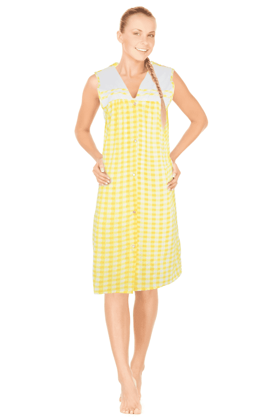 Womens Dusters For Women Snap Front Housecoat Lounger Duster House Dress Sleeveless Nightgowns Pajamas Robe