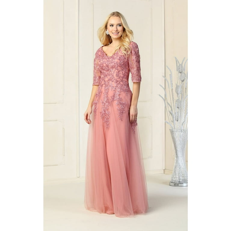 V Neck Young Mother Of The Bride Dresses La Femme 26942 V-Neck