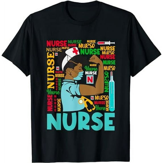 Womens Dy Black Nurse 2020 Costume Black History Month Gifts T-Shirt