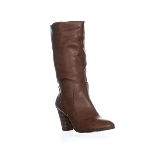 Womens ESPRIT Oliana Folded Top Block Heel Mid Calf Boots, Whiskey
