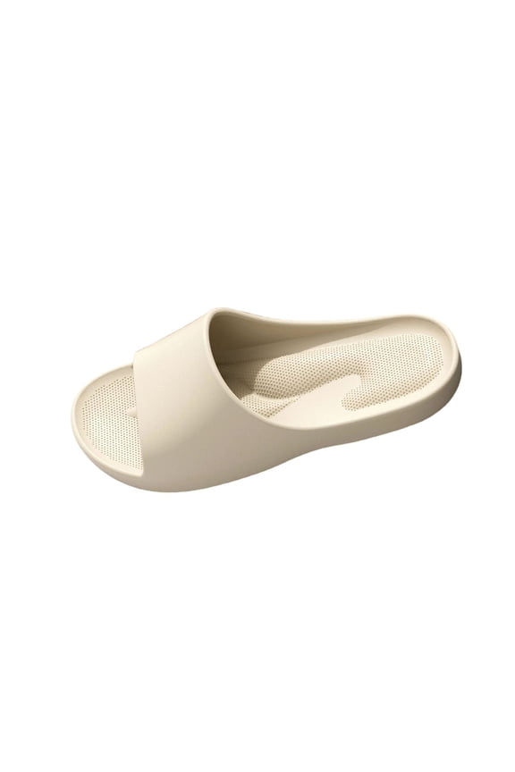 Womens EVA Foam Cloud Slides, Non-Slip Massage Insole Arch Support Lightweight Comfortable Slide Sandals for Indoor Outdoor Pool Beach Shower, Khaki,Size 38-39