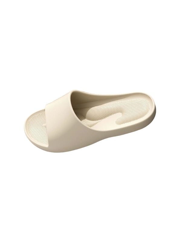 Womens EVA Foam Cloud Slides, Non-Slip Massage Insole Arch Support Lightweight Comfortable Slide Sandals for Indoor Outdoor Pool Beach Shower, Khaki,Size 40-41