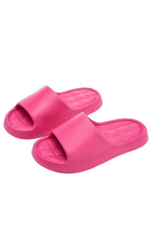 Womens EVA Slide Sandals Platform Cushioned Waterproof Pool Beach Shoes Quick Dry Comfort Non Slip Outdoor Summer Slippers Hot Pink,Size 4.5-6