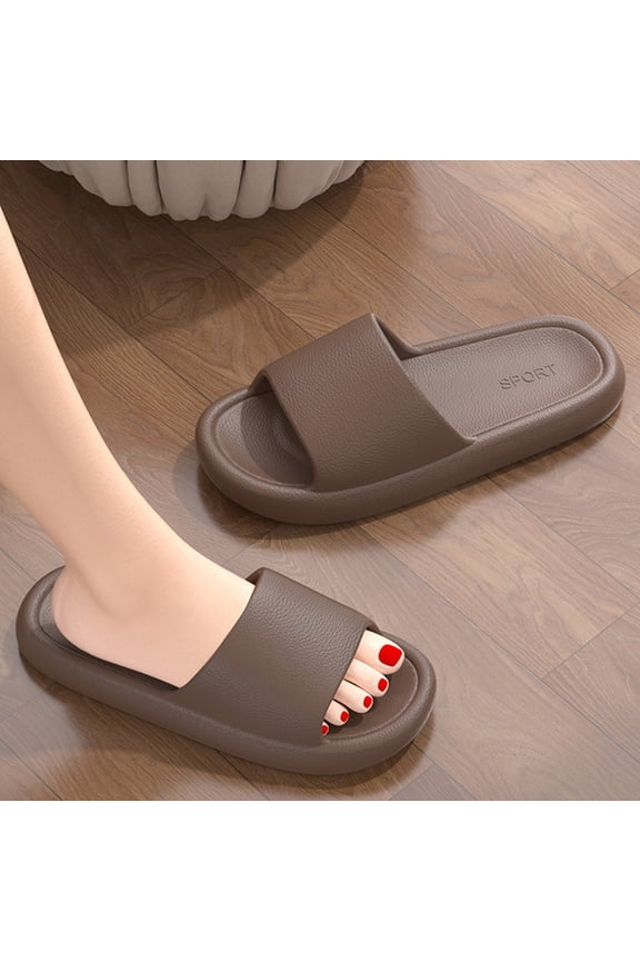 Womens EVA Slides - Comfortable Slide Sandals, Lightweight Waterproof Slip On House Shoes for Indoor Outdoor, Coffee Brown,Size 36