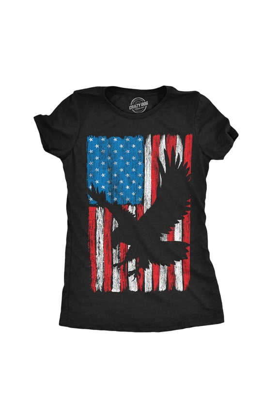 Womens Eagle In Flag Awesome T Shirt Fourth Of July Graphic Tee for Ladies Womens Graphic Tees