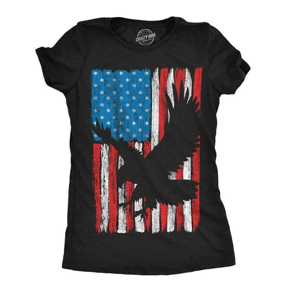Womens Eagle In Flag Awesome T Shirt Fourth Of July Graphic Tee for Ladies Womens Graphic Tees