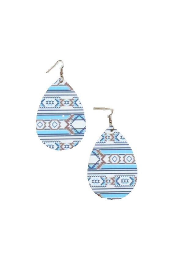 Womens Earrings Aztec Teardrop Geometric Lightweight Dangle Hook Jewelry 3.5"
