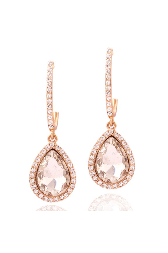 Womens Earrings Rose Gold Teardrop Earring
