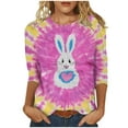 thumbnail image 1 of Womens Easter Shirts Funny Rabbit Bunny Graphic Tees Vintage Tie Dye Tops Y2K Shirt 3/4 Sleeve Tops Plus Size T-Shirts Holiday Causal Tunic Blouse, 1 of 4