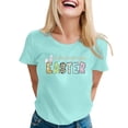 thumbnail image 1 of Womens Easter T Shirt Fashion Print Round Neck Short Sleeve Holiday Clothing for Women,Mint Green,2XL, 1 of 3