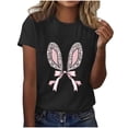 thumbnail image 1 of Womens Easter Tops 2025 Summer Casual Printed T-Shirt with Round Neck and Short Sleeves for Daily Wear, 1 of 4