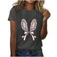 thumbnail image 1 of Womens Easter Tops 2025 Summer Casual Printed T-Shirt with Round Neck and Short Sleeves for Daily Wear, 1 of 4